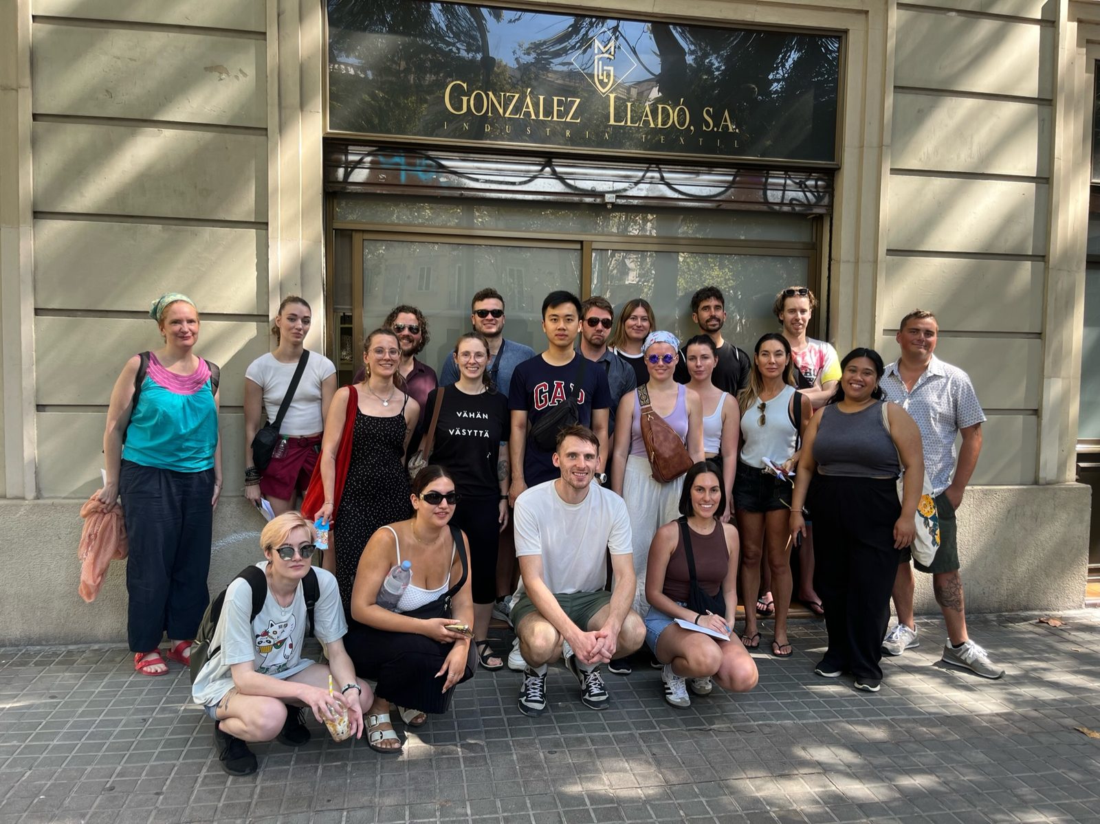 A student group outside their school in Barcelona