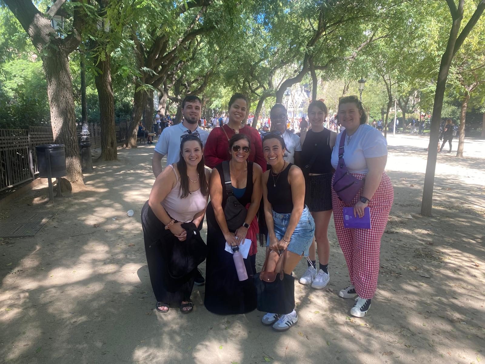 A student group in a Barcelona park